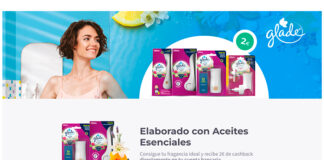 Recibe cashback en Glade Recibe cashback en Glade