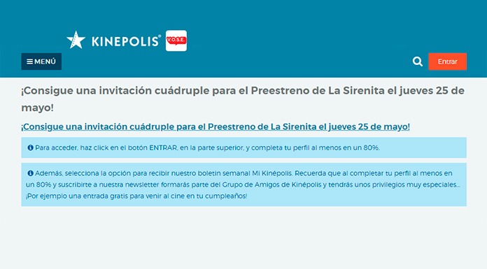 Consigue una invitación el Preestreno de una película