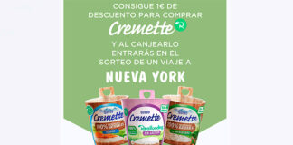 Cupón de descuento de 1 euro de Cremette Cupón de descuento de 1 euro de Cremette