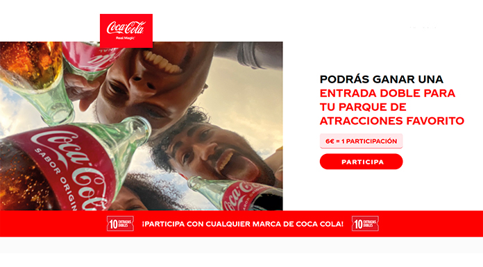 Gana una entrada doble para un parque de atracciones con Coca Cola