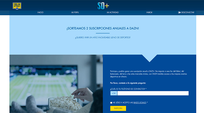 Sorteo de suscripciones a Dazn de Solán de Cabras