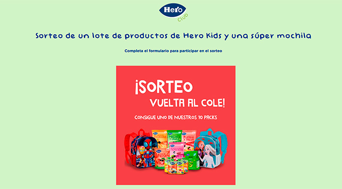 Sorteo de un lote de productos de Hero Kids y una mochila