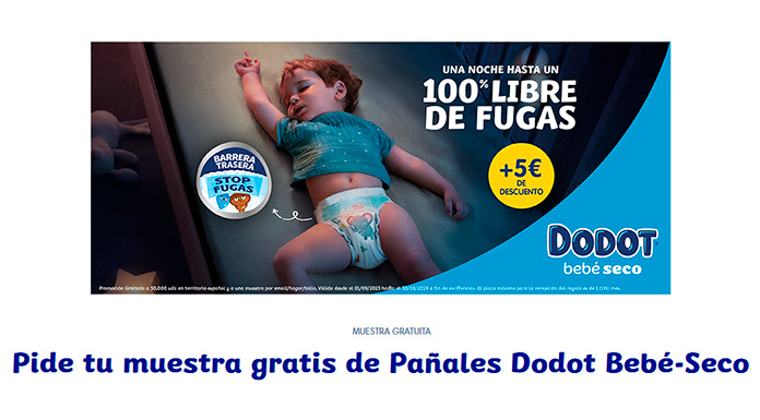 Muestras Gratis de Pañales Dodot