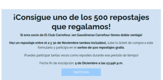 Sorteo de 500 repostajes gratis de Carrefour Sorteo de 500 repostajes gratis de Carrefour