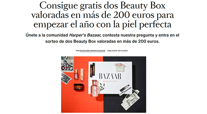Gratis Beauty Box con Harper's Bazaar