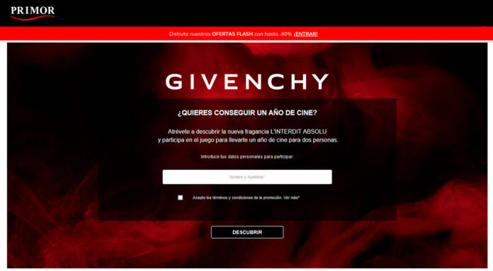 Un año de cine gratis con Givenchy y Primor