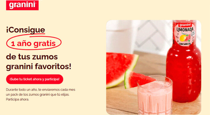 Consigue 1 año gratis de zumos Granini Consigue 1 año gratis de zumos Granini