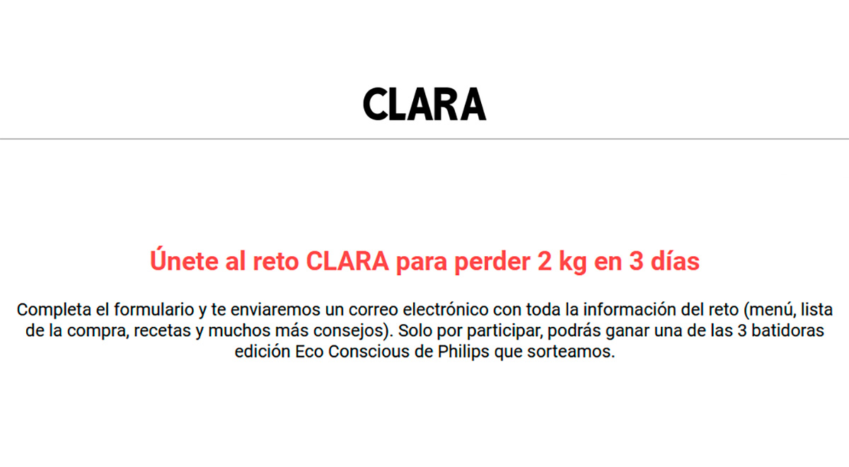 Fantástico sorteo de Clara