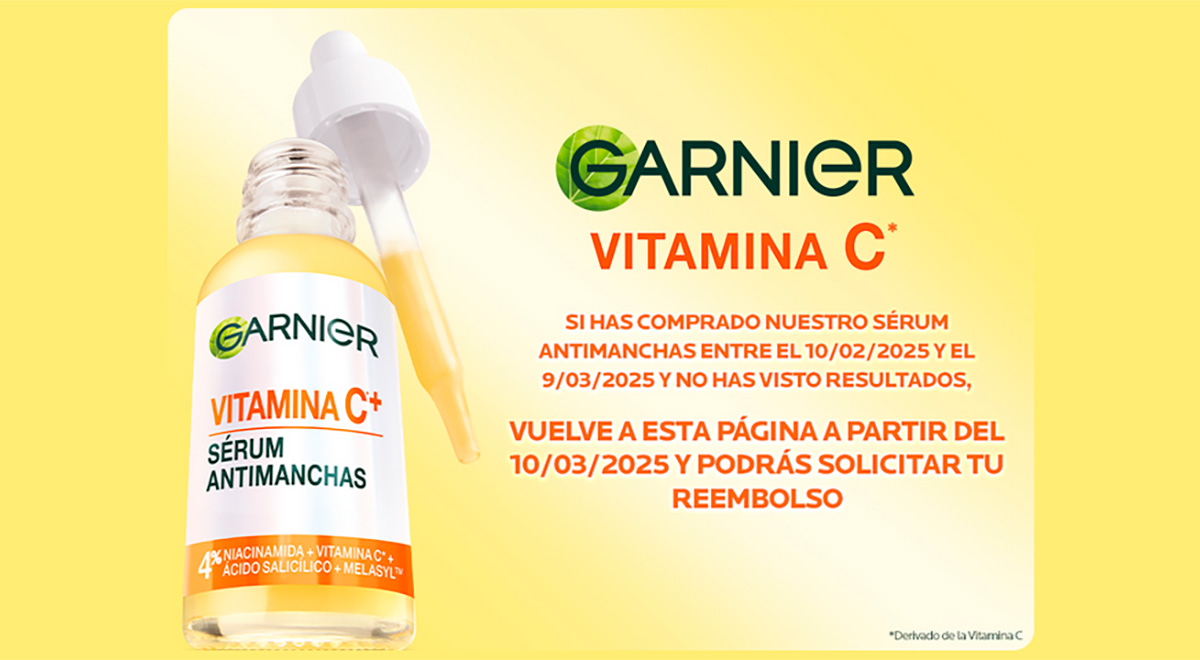 Promoción de reembolso de Garnier