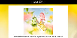 Gratis aguas frescas Les Ô de Lancôme Sorteo de aguas frescas Les Ô de Lancôme