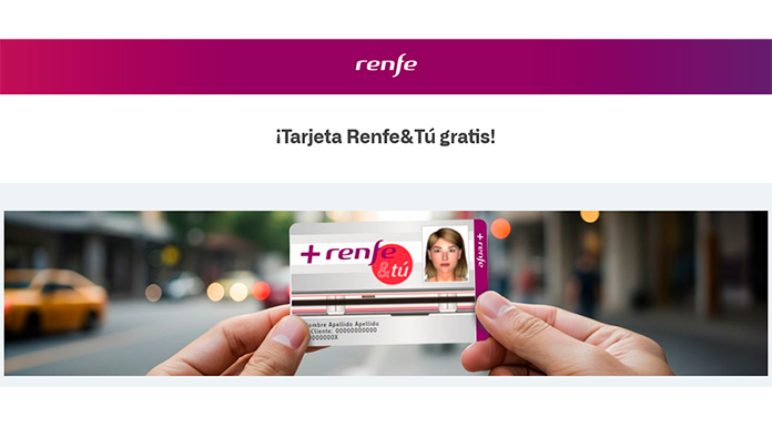 Consigue Tarjeta Renfe&Tú gratis