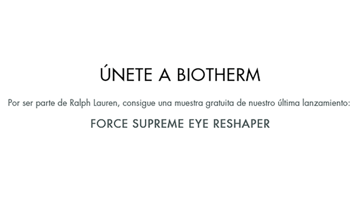 Muestras gratis de Biotherm Muestras gratis de Biotherm
