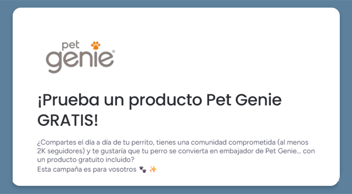 Prueba un producto Pet Genie gratis Prueba un producto Pet Genie gratis